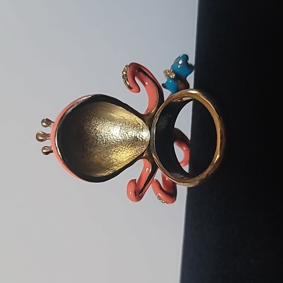 Vintage! BETSEY JOHNSON Jewels Of The Sea Collection Octopus Ring. 7.5 - Picture 6 of 8